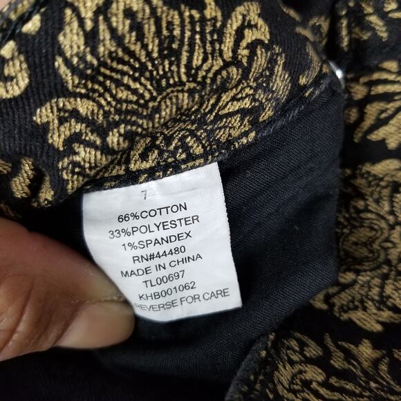 Tinseltown Skinny Jeans - Gold and Black print jeans - Size 7 - Picture 4 of 7